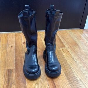 Zara Girl’s Black Leather Knee-High Boots